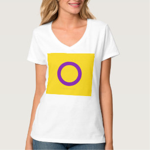 SlipperyJoe's インターセックス プライドフラグ黄色背景 Tシャツ