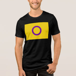 SlipperyJoe's インターセックス Pride フラグ黄色背景 トライブレンドTシャツ