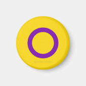 SlipperyJoe's インターセックス Pride フラグ黄色背景 マグネット (正面)