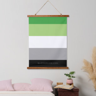SlipperyJoe's ノンロマンティック プライド フラッグ LGBTQ ギフト 吊り下げ型タペストリー