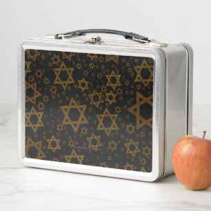 SlipperyJoe's ハヌカ Star of David アート メタルランチボックス