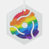 SlipperyJoe's プラスチック 45 RPM レコードアダプター 振動 ガラスオーナメント (正面)