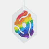 SlipperyJoe's プラスチック 45 RPM レコードアダプター 振動 ガラスオーナメント (正面左)