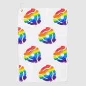 SlipperyJoe's プラスチック 45 RPM レコードアダプター 振動 ゴルフタオル (正面)