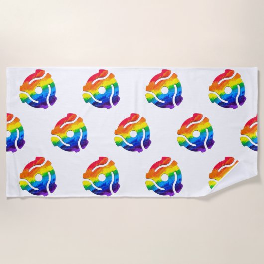 SlipperyJoe's プラスチック 45 RPM レコードアダプター 振動 ビーチタオル (正面)