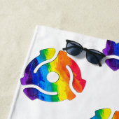 SlipperyJoe's プラスチック 45 RPM レコードアダプター 振動 ビーチタオル (インサイチュ)