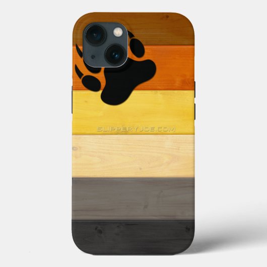SlipperyJoe's ベアプライドフラグ 木製フロアテクスチャ Case-Mate iPhoneケース (裏面)