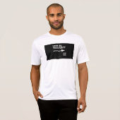 SlipperyJoe's 左を見る 太い幾何学的な中央の白い矢印 Tシャツ (正面フル)