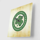 SlipperyJoe's 祝Saint Patrick's Day Iris スクエア壁時計 (傾斜)