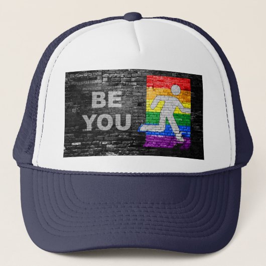 『SlipperyJoe's 芸術的 Be You You』ゲイプライドの贈り物LGBT キャップ (正面)