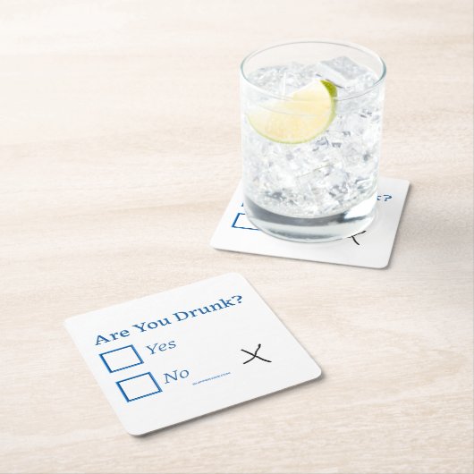 SlipperyJoe's Are You 飲 hamatedチェックボックスc スクエアペーパーコースター (インサイチュ)