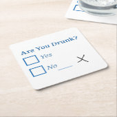 SlipperyJoe's Are You 飲 hamatedチェックボックスc スクエアペーパーコースター (アングル)