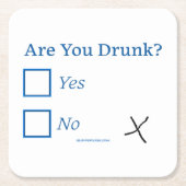 SlipperyJoe's Are You 飲 hamatedチェックボックスc スクエアペーパーコースター (正面)