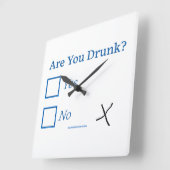 SlipperyJoe's Are You 飲 hamatedチェックボックスc スクエア壁時計 (傾斜)