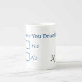 SlipperyJoe's Are You 飲 hamatedチェックボックスc ボーンチャイナマグカップ (正面)