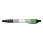 SlipperyJoe's AromanticプライドフラグゲイギフトLGBTQ 黒ボールペン (ボトム)