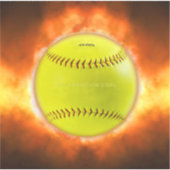 SlipperyJoe's artistic Softball on fire gay gifts  シール (正面)