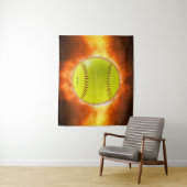 SlipperyJoe's artistic Softball on fire gay gifts  タペストリー (インサイチュ)