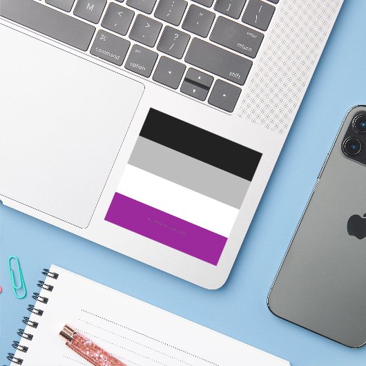 SlipperyJoe's asexual pride flag emphasizing inclu シール (ノートパソコンとiPhone)