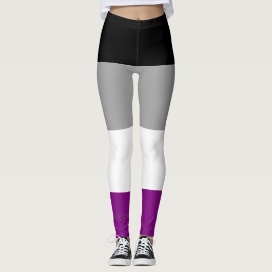 SlipperyJoe's asexual pride flag emphasizing inclu レギンス (正面)