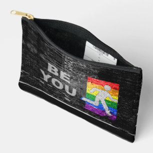 SlipperyJoe's Be You black brick wall figu アクセサリーポーチ