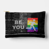 SlipperyJoe's Be You black brick wall figu アクセサリーポーチ (正面)