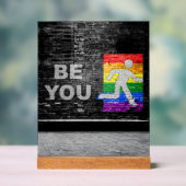SlipperyJoe's Be You black brick wall figu アクリルサイン (ニュートラル)