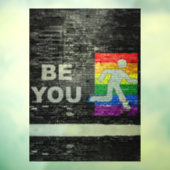 SlipperyJoe's Be You black brick wall figu ウィンドウサイン (シート3)