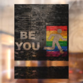 SlipperyJoe's Be You black brick wall figu ウィンドウサイン (シート2)