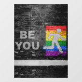 SlipperyJoe's Be You black brick wall figu ウィンドウサイン (シート)