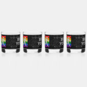 SlipperyJoe's Be You black brick wall figu ウイスキーグラス (左)