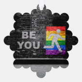 SlipperyJoe's Be You black brick wall figu オーナメントカード (裏面)