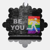 SlipperyJoe's Be You black brick wall figu オーナメントカード (正面)