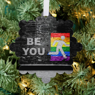 SlipperyJoe's Be You black brick wall figu オーナメントカード