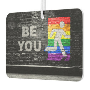 SlipperyJoe's Be You black brick wall figu カーエアーフレッシュナー