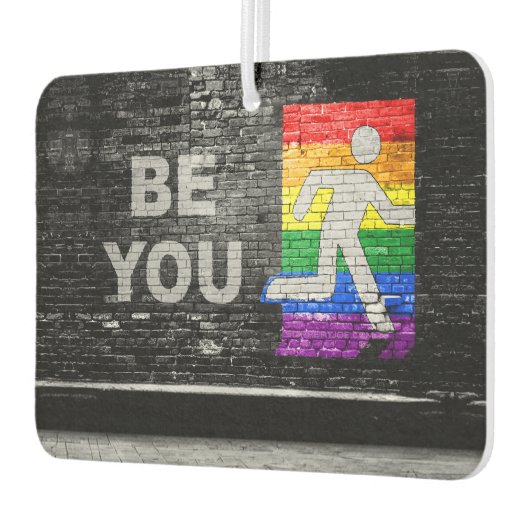 SlipperyJoe's Be You black brick wall figu カーエアーフレッシュナー (左)