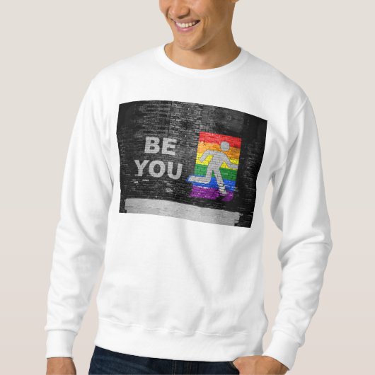 SlipperyJoe's Be You black brick wall figu スウェットシャツ (正面)