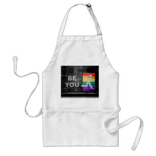 SlipperyJoe's Be You black brick wall figu スタンダードエプロン