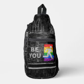 SlipperyJoe's Be You black brick wall figu スリングバッグ (正面)