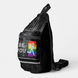 SlipperyJoe's Be You black brick wall figu スリングバッグ