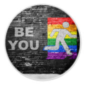 SlipperyJoe's Be You black brick wall figu セラミックノブ (正面)