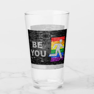 SlipperyJoe's Be You black brick wall figu タンブラーグラス