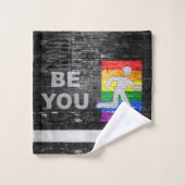 SlipperyJoe's Be You black brick wall figu バスタオルセット (ウォッシュタオル)