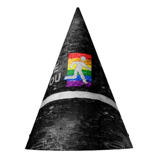 SlipperyJoe's Be You black brick wall figu パーティーハット (正面)