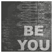 SlipperyJoe's Be You black brick wall figu ファブリック (クローズアップ)