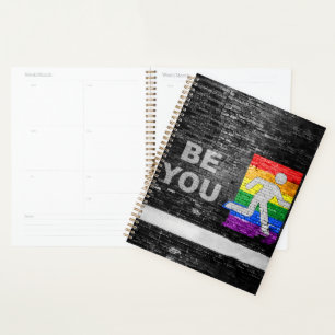 SlipperyJoe's Be You black brick wall figu プランナー手帳