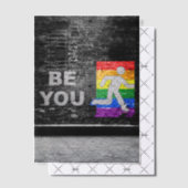 SlipperyJoe's Be You black brick wall figu ベラム紙招待状 (オフセット (招待状))
