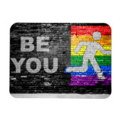SlipperyJoe's Be You black brick wall figu マグネット (横)