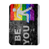 SlipperyJoe's Be You black brick wall figu マグネット (縦)