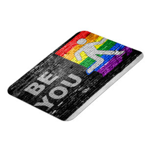SlipperyJoe's Be You black brick wall figu マグネット